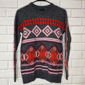 J.Crew Funky Abstract Fair Isle Sweater size Extra Small